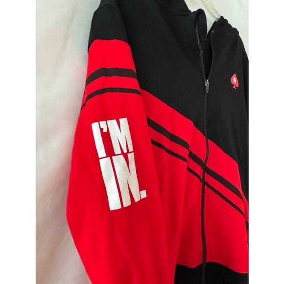 RARE - PokerStars SCOOP 2020 “I’m In” Zip Hoodie Sunday Million Black Red Sz L - Picture 7 of 16